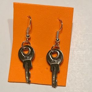Silver key earrings!